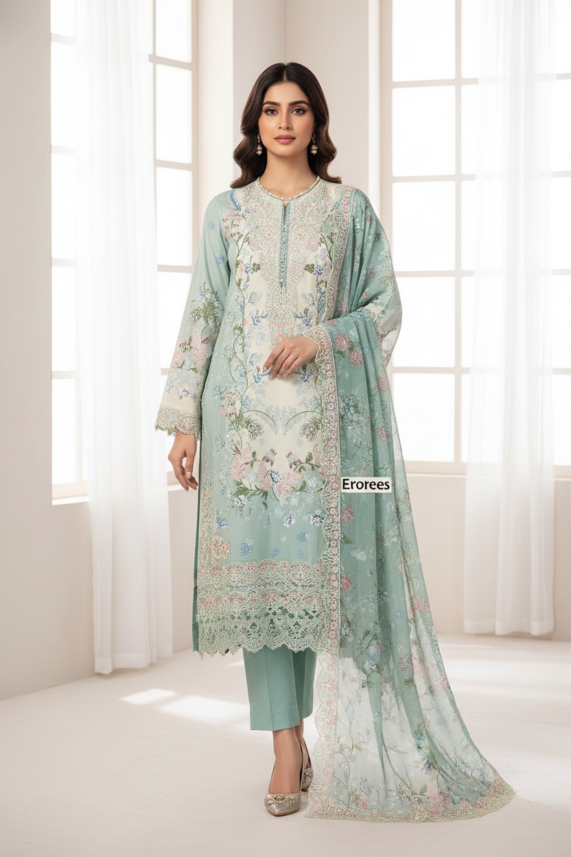 Affrozeh Lawn Long Shirt Model