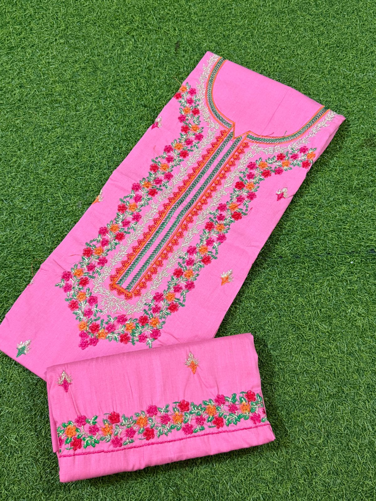 Cotton 2 pc unstitched PINK