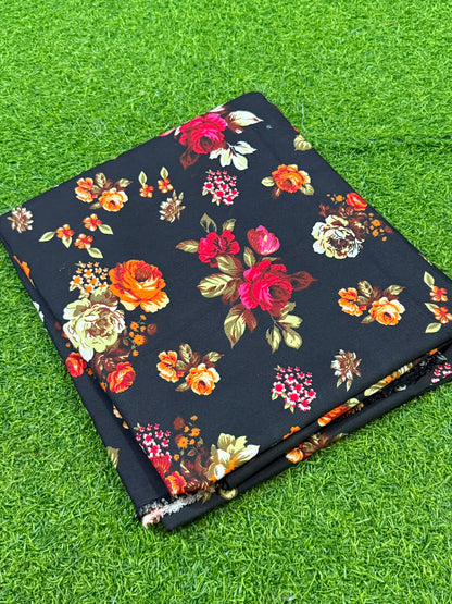 Printed Unstitched Poly Lawn 2 Pcs - White Green Lantern