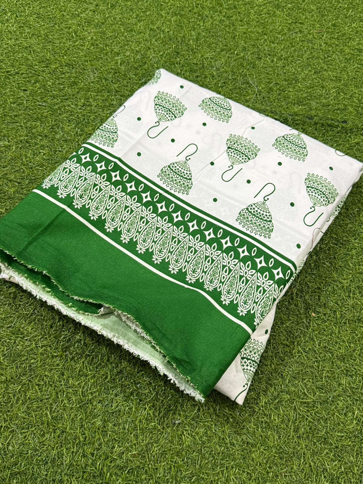 Printed Unstitched Poly Lawn 2 Pcs - Royal Blue Green Floral