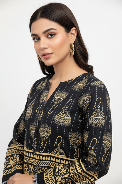 Black Navy Floral Model
