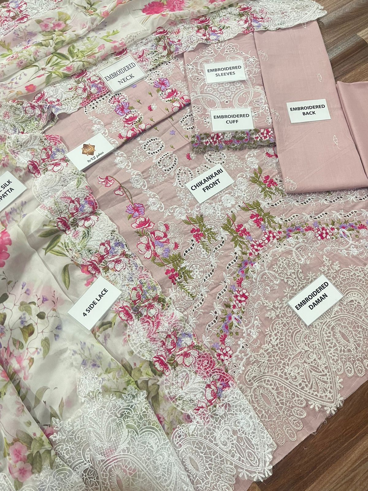 UNSTITCHED ELAF CHIKENKARI