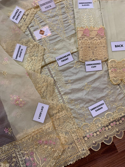 Unstitched Qalamkar 3pc