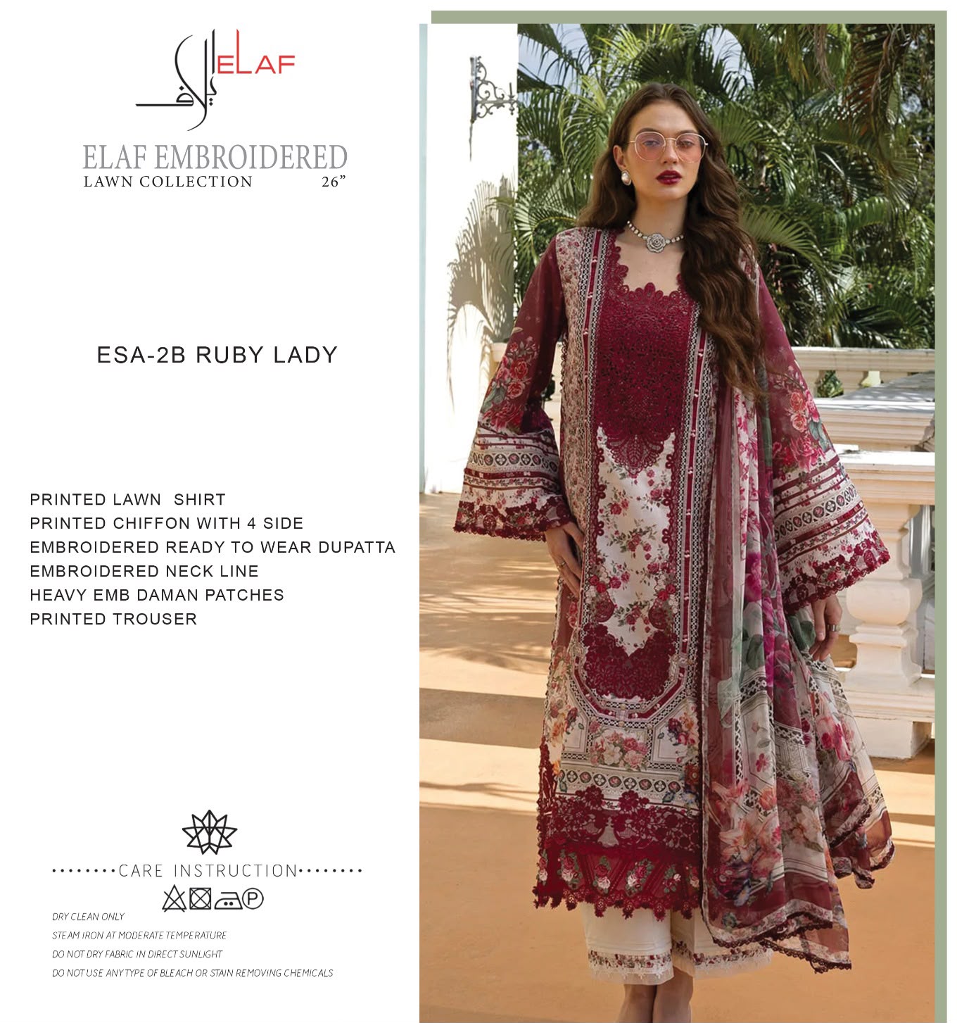 UNSTITCHED ELAF lawn collection 2026