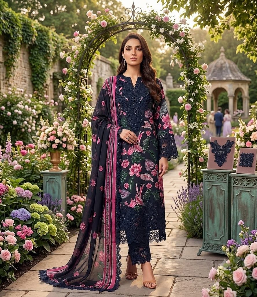 UNSTITCHED Baroque lawn 3pc 2026