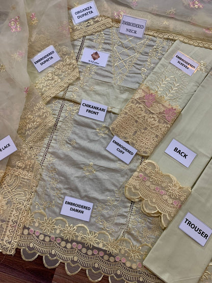 Unstitched Qalamkar 3pc