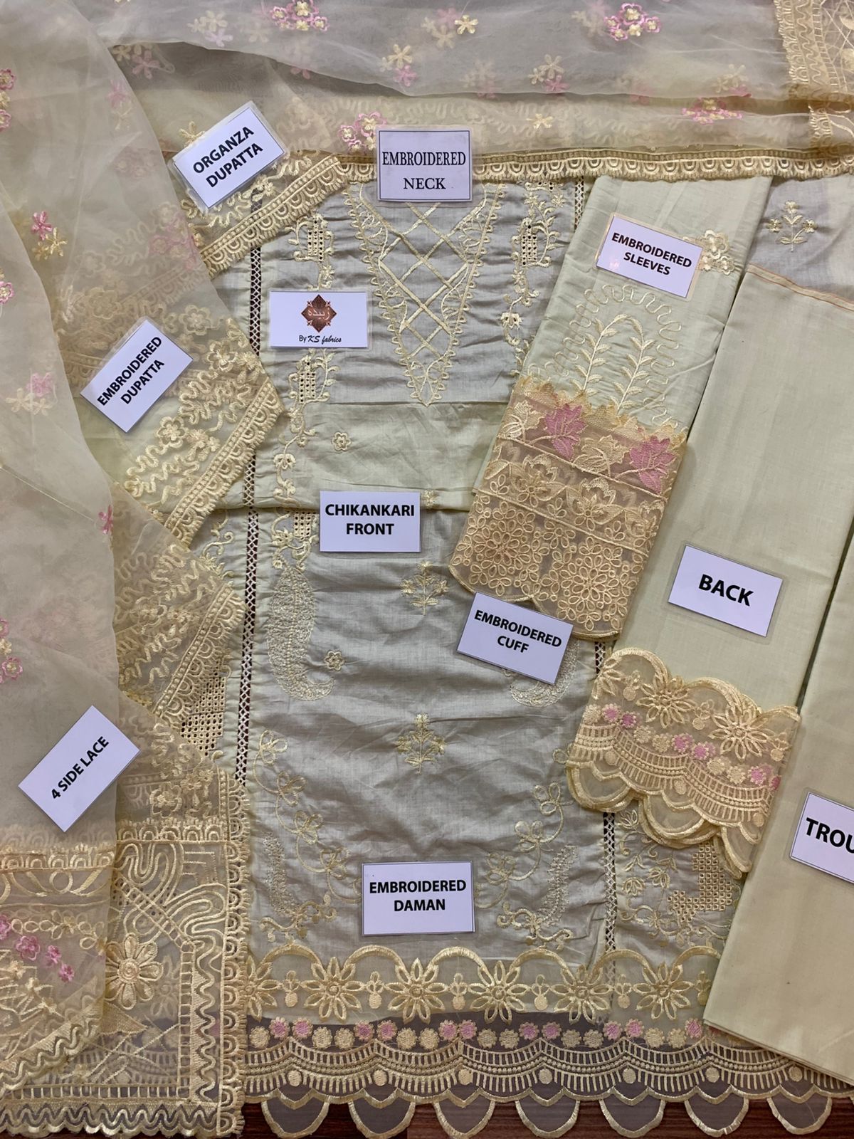 Unstitched Qalamkar 3pc