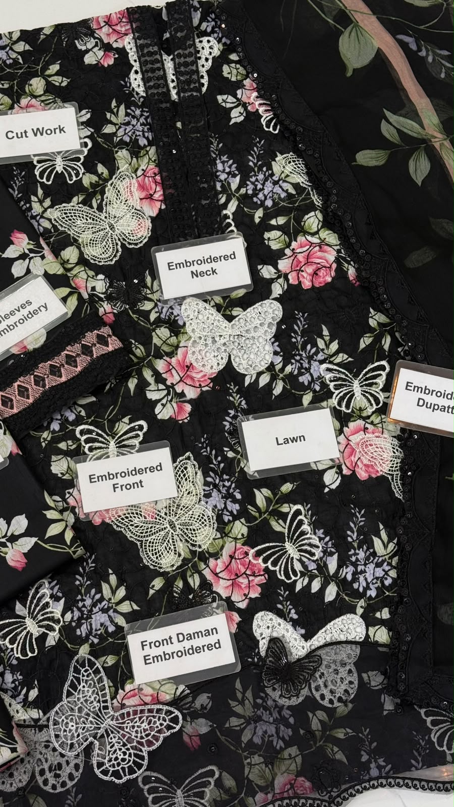 Unstitched Maria B butterfly