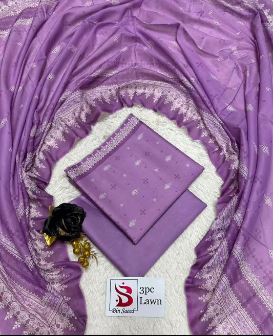 Unstitched Bin Saeed Lawn collection 2026