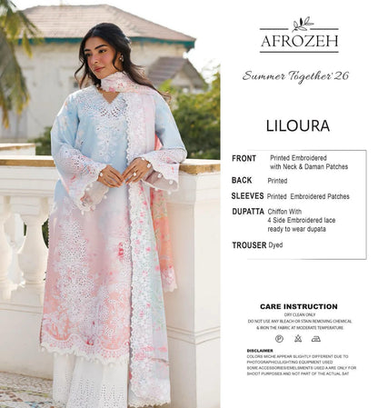 UNSTITCHED AFROZEH LAWN COLLECTION 2026